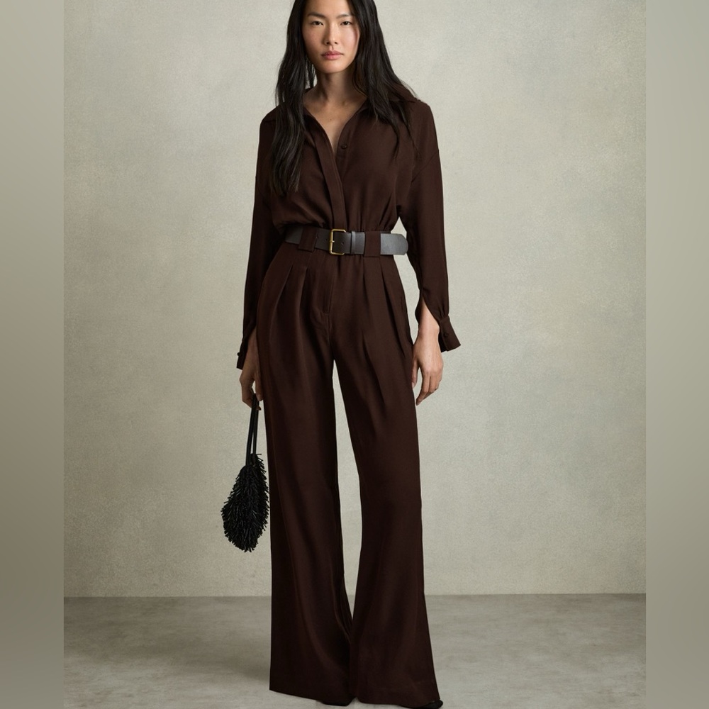 Reiss Czara Jumpsuit Burgundy
